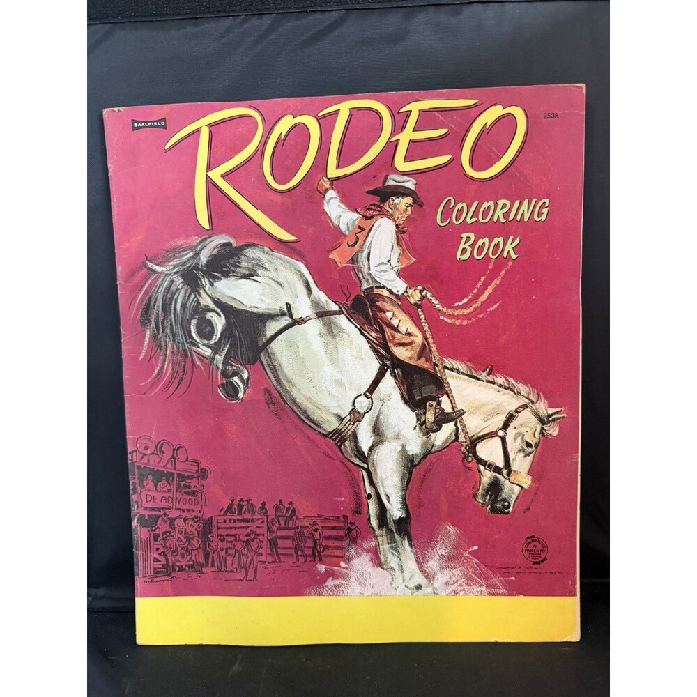 Vintage Rodeo Coloring Book Saalfield Publishing Company Western Cowboy UNUSED